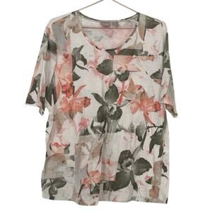 Chico's Multicolor Floral Blouse size 3 large